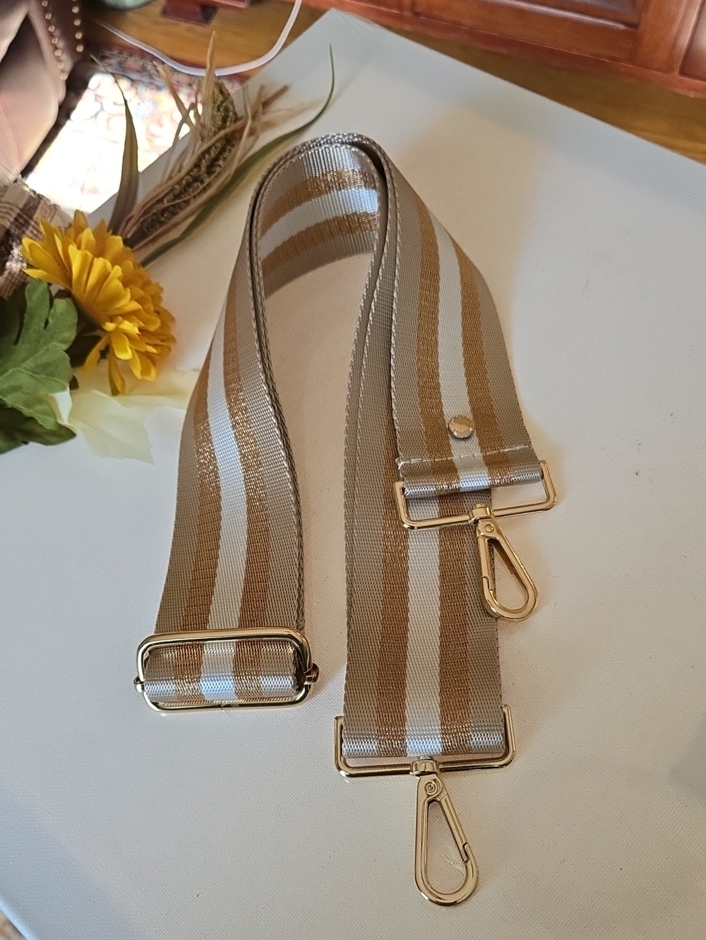 Pom Pom London Strap Gold & Cream